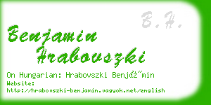 benjamin hrabovszki business card